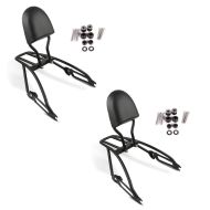 2x sissy bar som passer til Harley Davidson Street 750 15-20 Craftride Fast Driver-S inkl. bagasjehylle svart økonomisett