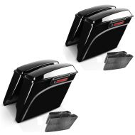 2x strukket BL sidevesker egnet for Harley Davidson Touring 94-13 med svart innerfôr Craftride sparesett