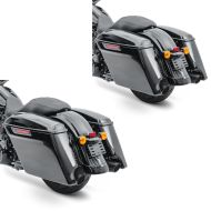2x strukket sidevesker egnet for Harley Davidson Touring-modeller 14-24 Craftride Latch Black sparesett