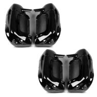 2x benskjold egnet for Harley Davidson Touring-modeller 1983-2013 Craftride med høyttalere svart økonomisett