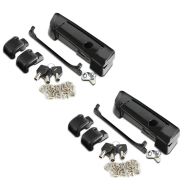 2x hengsler og lukking egnet for Harley Davidson Tour Pak toppkoffert 14-24 svart Craftride økonomisett