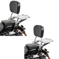 2x sissy bar egnet for Harley Davidson Sportster 1200 Custom 96-20 Craftride Fast Driver-L Flex inkl. bagasjehylle krom sparesett
