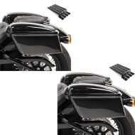 2x Chopper sidevesker Craftride Oregon 12l hver med holdesett svart økonomisett