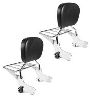 2x sissy bar med avtagbar bagasjehylle S1 egnet for Harley Davidson Electra-Street-Road Glide, Road King 97-08 krom Craftride sparesett