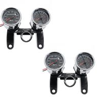2x motorsykkel speedometer turteller analog Craftride VTV krom sparesett