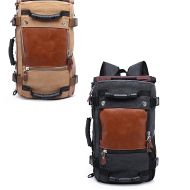 Sett: Lerretsryggsekk VG6 Retro tøyveske Vintage 28L brun + Lerretsryggsekk VG6 Retro stoffveske Vintage 28Ltr svart