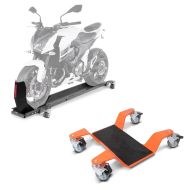 Manøvreringsskinne med vippe Smart Mover opptil 450 kg i grått + manøvreringshjelp for hovedstativ Easy Mover II opptil 400 kg i oransje