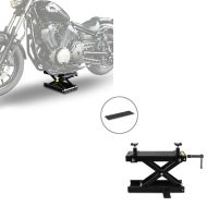 Sett: Midlift M motorsykkelløfter egnet for chopper / custom sykkel opp til kg + Mini-Lift sakseløft inkl. gummimatte opp til kg i sort CB38877