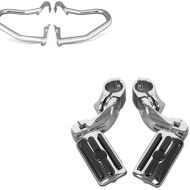 Sett: Crash bar egnet for Indian Scout/Sixty/Bobber 15-21 krom + Crash bar fotstøtter CF3S for 32mm i krom