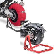 Sett: Dekkvarmersett egnet for Ducati Panigale V4 / Speciale / S / R 60-80°C rød + enkeltarmsstativ Ducati Panigale V4 / R / S 18-21 arbeidsstativ enkelt