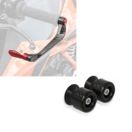Sett: spakbeskytter Lever Guard bremsespak clutchspakbeskytter X6 rød + svingarmbeskytter racingadapter spoler egnet for reparasjonsstativ M6-8 karbon