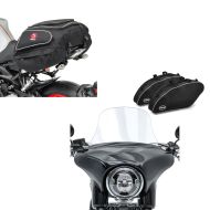 Sett: Sett SW15 motorsykkel rocker Easy Vario Fix og fikseringsstropper sett svart + halebag X50 bagasjebag bag 50 liter i svart