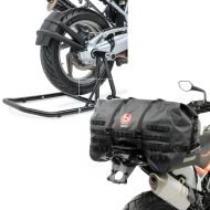 Sett: Enarmsstativ egnet for BMW R NineT 14-23 reparasjonsstativ Single-Classic svart + halebag SX70 70L vanntett i svart