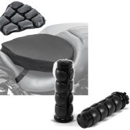Sett: Motorsykkel luftpute Tourtecs Air ML komfort setepute i svart + styrehåndtak 1" Craftride CG3 CNC aluminium egnet for Kawasaki Yamaha Suzuki Honda svart
