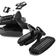 Sett: Toppkoffert King NLB egnet for Harley Davidson Touring 14-24 med dockingsett uten hull Craftride + pillion løpebrett egnet for Harley Davidson Touring 93-24 Craftride CF2 med holder svart