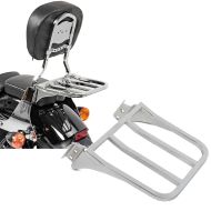 Sett: Sissy bar egnet for Harley Davidson Sportster 1200 Custom 04-20 Craftride Fast Driver-S inkl. bagasjeholder krom + Bagasjehylle egnet for Harley Davidson Sportster, Dyna, Softail krom Craftride.