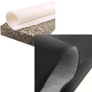 Sett: benkeskum M 66x34x8cm + benketrekk i skinnlook matt svart