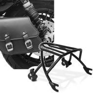 Sett: swingarm bag + holder egnet for Harley Davidson Sportster Forty-Eight 48 10-20 Craftride + Bagasjehylle Solo Rack Avtakbar egnet for Harley Davidson Sportster 04-20 svart Craftride