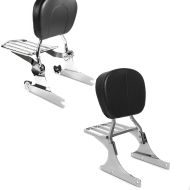 Sett: Sissy bar egnet for Harley Davidson Softail modeller -2006 Craftride Fast Driver-M Flex inkl. bagasjeholder krom + Sissy bar egnet for Harley Davidson Softail 1988-2006 Craftride Driver-S inkl