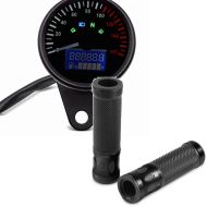 Sett: Speedometer KTX Speedometer universal i svart + styrehåndtak 5X - 22mm svart