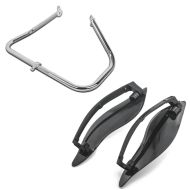 Sett: Crash bar egnet for Harley Davidson Touring 09-24 Craftride TR2 krom + Sidevindavviser egnet for Harley Davidson Touring 14-24 svart Craftride