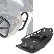Sett: Crash bar egnet for BMW F 750 GS / BMW F 850 GS 18-20 Motoguard crash bar MS2 + motorbeskyttelse egnet for BMW F 750 GS 18-20 Motoguard aluminium front spoiler undervogn beskyttelse svart