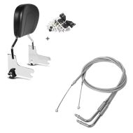 Set: Sissybar Harley Davidson Road King Classic 98-06 Craftride Fast Driver-M chrom + Gaszug für Harley-Davidson Road King Classic 03-06 Edelstahl/Nylon Craftride_1