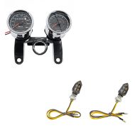 LED-indikatorer egnet for Yamaha XJ 600 F / N med E-merke KP8 tonet + motorsykkel speedometer egnet for Yamaha XJ 600 F / N / S Diversion VTV krom
