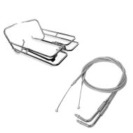 Set: Kofferträger Twin Rail für Harley Road King 97-08 Schutzbügel Craftride + Gaszug für Harley-Davidson Road King 96-07 Edelstahl/Nylon Craftride_1
