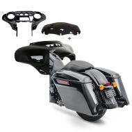 Sett: Batwing kåpe komplett sett egnet for Street Glide 14-22 Craftride + strukket sideveske egnet for Street Glide (FLHX) 14-22 Latch Black Craftride