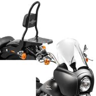 Set: Sissybar Harley Davidson Softail 18-21 Craftride Fast Rider-M inkl. Gepäckträger schwarz + Lampenmaske MG5 für Harley Softail Street Bob 18-20 Lampen Verkleidung matt-klar Craftride_1