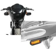Sett: lampemaske MG8 egnet for Dyna Street Bob 06-17 lampebekledning røykgrå Craftride + LED styreindikatorer egnet for Dyna Street Bob Lumitecs blinklys XS tonet