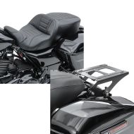 Set: Sitzbank für Harley Street Glide Special 15-21 Craftride TG3 in schwarz + Gepäckträger TP Abnehmbar für Harley Davidson Street Glide Special 15-21 schwarz Craftride_1