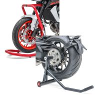 Sett: Styrehodestativ monteringsstativ egnet for BMW R NineT Scrambler 16-23 ConStands V5 rød + enkeltarmsstativ egnet for BMW R NineT Scrambler 16-23 monteringsstativ ConStands Single-Racing matt svart
