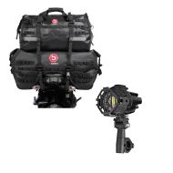Sett: Motorsykkel hale bag sett Bagtecs SX70 + XB50 volum 120 L tørr bag vanntett + motorsykkel LED ekstra frontlykt med crash bar holder og beskyttelsesgitter Lumitecs S22X