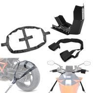 Sett styre og bakhjulsfestestropp + transportstativ Easy-Fix opp til 21 tommer ConStands svart