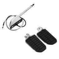 Sett: antenne egnet for Honda Goldwing 1800 01-16 radiolydnavigering GPS-antennesett Craftride + førerfotstøtter egnet for Honda Goldwing GL 1800 01-16 front Craftride