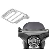 Sett: Bagasjehylle for sissy bar egnet for Harley Davidson Softail Sport Glide 18-24 krom Craftride + frontrute egnet for Harley Davidson Sport Glide 18-24 Craftride M frontrute mørk tonet