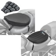 Sett: Motorsykkel luftpute Tourtecs Air ML komfort setepute i svart + motorsykkel gel setepute Tourtecs Neoprene L gel pute setetrekk i svart