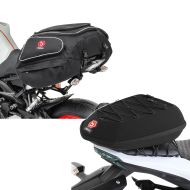 Sett: Motorsykkel hale bag Bagtecs X50 bak bagasje bag 50Ltr i svart + Motorsykkel tail bag Bagtecs X16 hardshell bag 6Ltr i svart