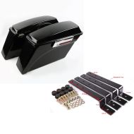 Sett: Sideveskesett som passer til Harley Davidson Touring 94-13 Craftride hardt etui 30 liter i sort + Craftride motorsykkelholdersett for chopper sidevesker / harde salvesker i svart