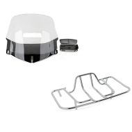 Sett: Frontrute egnet for Honda Goldwing GL 1800 01-16 med ventilasjonsgitter klar Craftride + Bagasjehylle egnet for Honda Goldwing GL 1800 01-16 krom Craftride