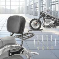Sett med avtakbare sissy bars med bagasjehylle og ryggstøtte + adaptersett egnet for BMW R18 20-24 Craftride svart