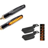 Sett: kjørelys indikator motorsykkel Lumitecs KP6 LED indikator med E-merke 2 stk + styre indikator motorsykkel Lumitecs TS4 kjørelys indikator LED egnet for styremontering med E-merke tonet