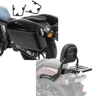 Sett: Sett med 2x sidekofferter med holder egnet for Honda Rebel 1100 CMX 21-24 Craftride Dallas venstre-høyre + Sissy bar XS3 egnet for Honda Rebel 1100 CMX 21-24 med bagasjehylle svart Craftride