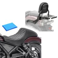 Sett: Solo sete gel egnet for Honda Rebel 1100 CMX 21-24 Craftride RS2G Solo sete + Sissy bar XS3 egnet for Honda Rebel 1100 CMX 21-24 med bagasjehylle svart Craftride