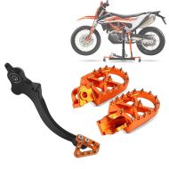 Fotstøtter egnet for KTM 690 Enduro / R / SMC / R orange + fotbremsespak / bremsespak oransje