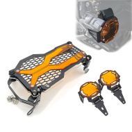 Lysbeskyttelse oransje + frontlysgitter passer for BMW R 1200 / 1250 GS / Adventure 13-24