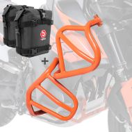 Sett med kollisjonsbøyler + vesker egnet for KTM 890 Adventure / R 21-22 beskyttelsesstenger topp bunn Motoguard oransje