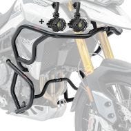 Sett Motoguard kollisjonsbøyler topp bunn + frontlykt egnet for Triumph Tiger 900 20-23 svart